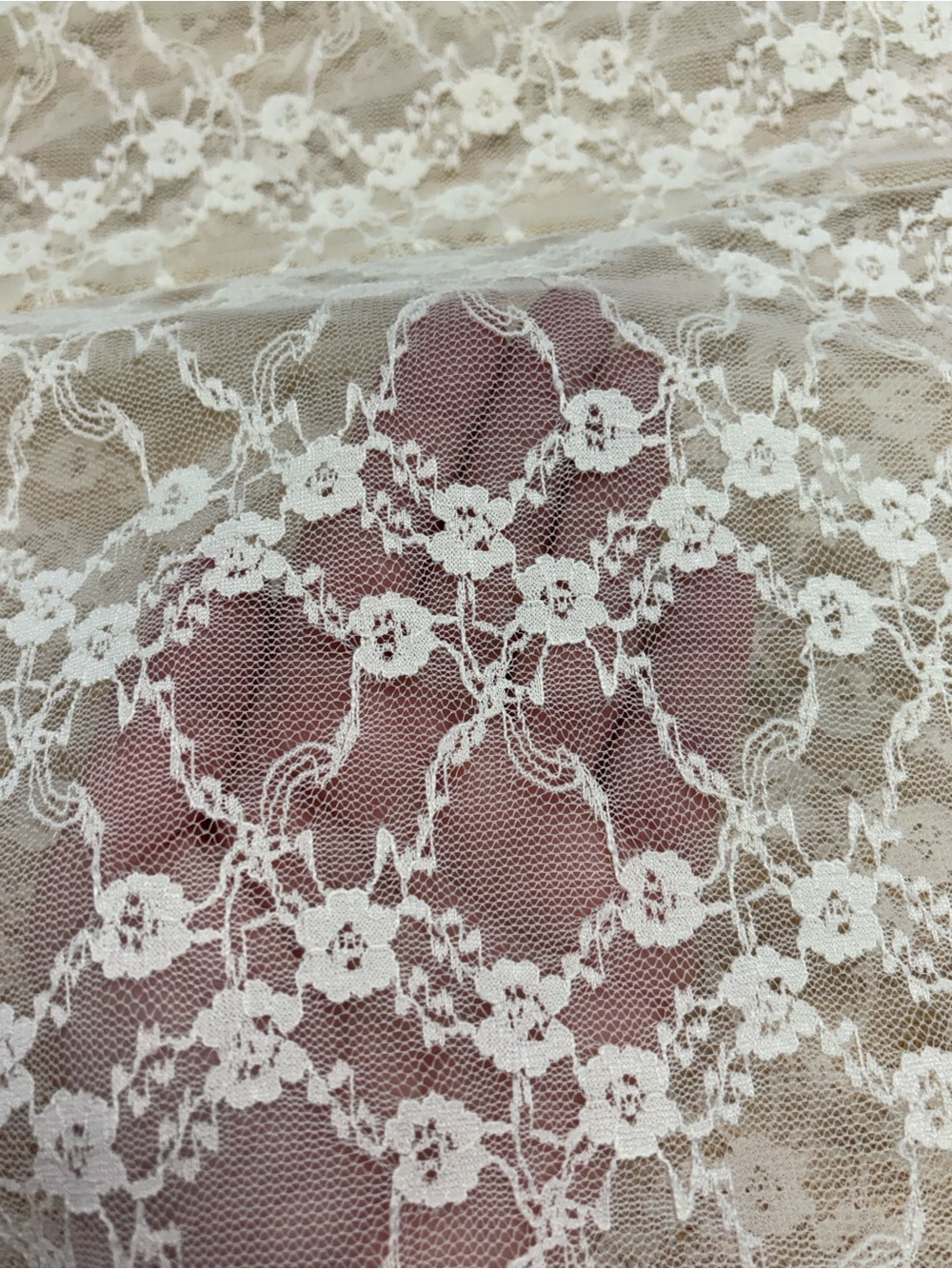 NWT Windsor Sheer Floral Lace Fit & Flare Maxi Skirt in Ivory w/Front Slit - Picture 5 of 6